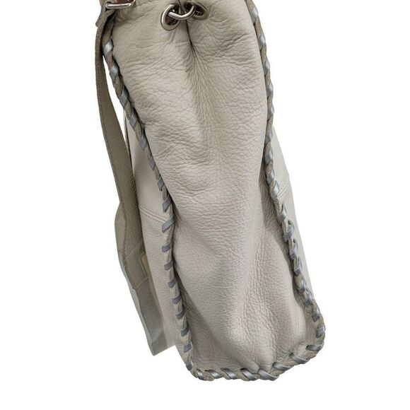 Laura Di Maggio Leather Convertible Tote Crossbody Off White Bone XL Tassel - Picture 12 of 17